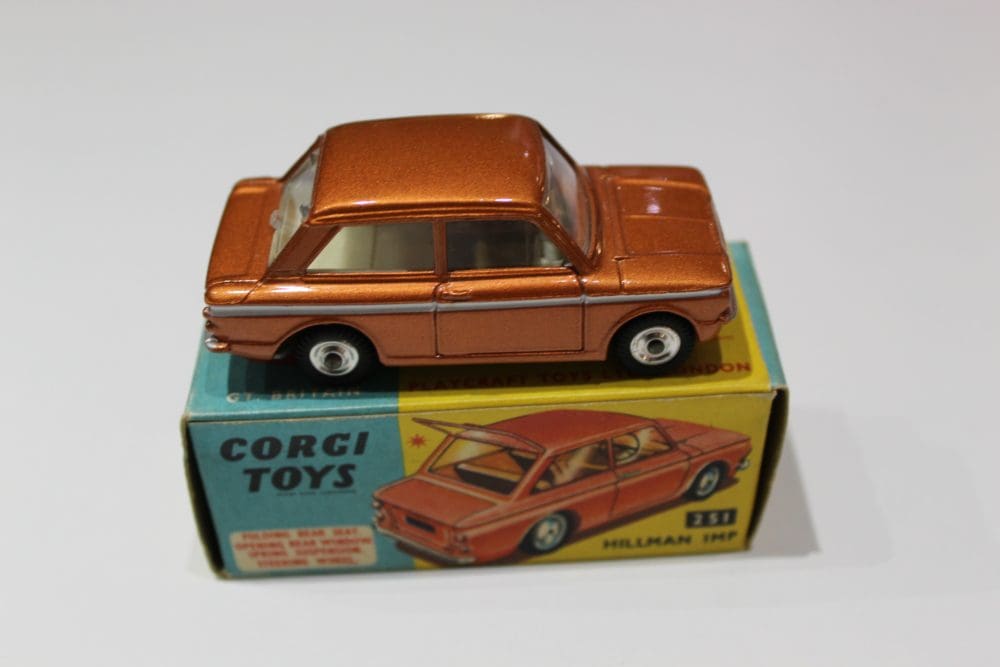 Vintage Corgi Toys 251 Hillman Imp diecast model car, in original box.