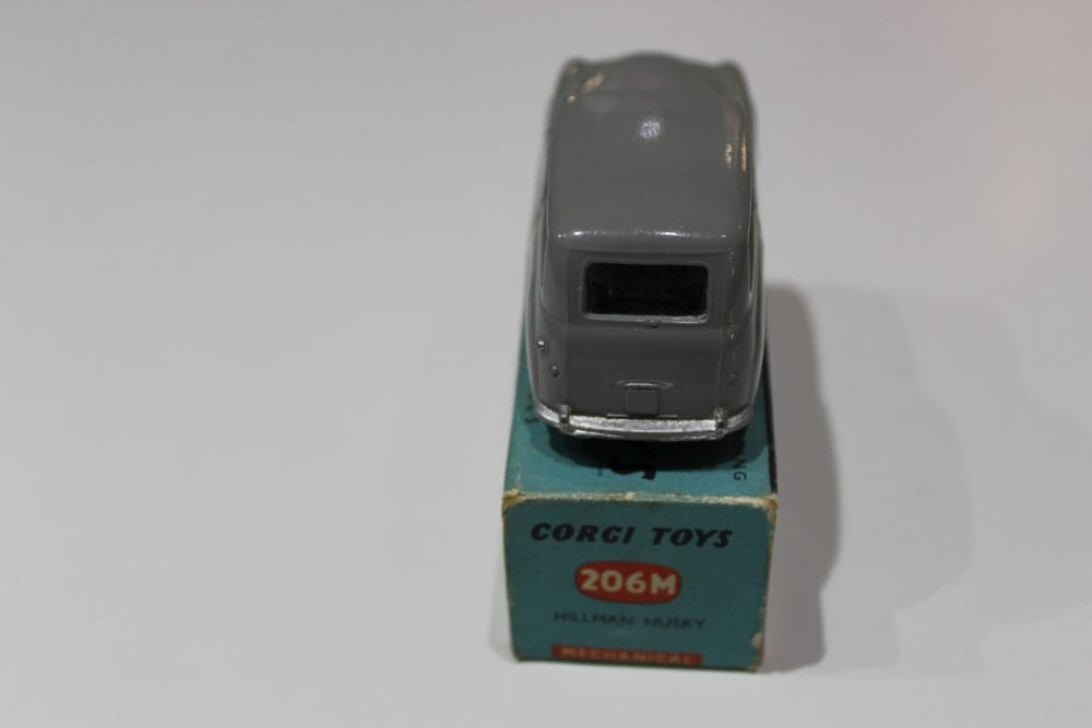 Detailed model of Corgi Toys 206M Hillman Husky Estate in grey, vintage diecast car.