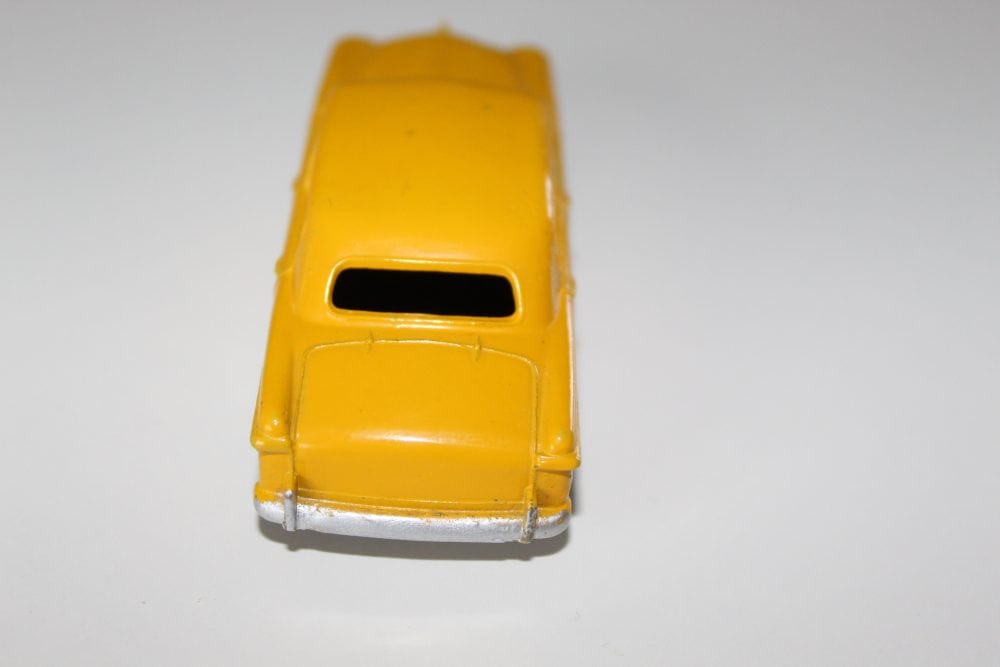 Dinky Toys 139a Ford Forder diecast model in yellow, detailed miniature car for collectors.