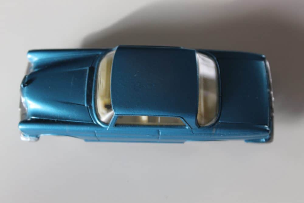 Detailed diecast model of a blue Mercedes Benz 300 SE Coupe, vintage collectible car.
