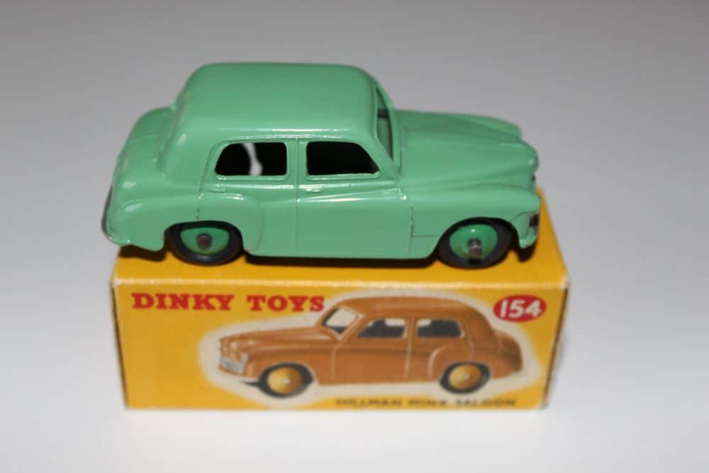 Dinky Toys 154 Hillman Minx diecast model car on original box.