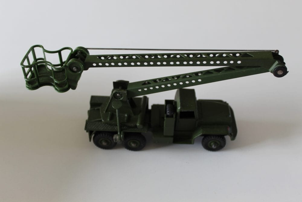 Dinky Toys 667 missile servicing platform vehicle model with extendable crane.