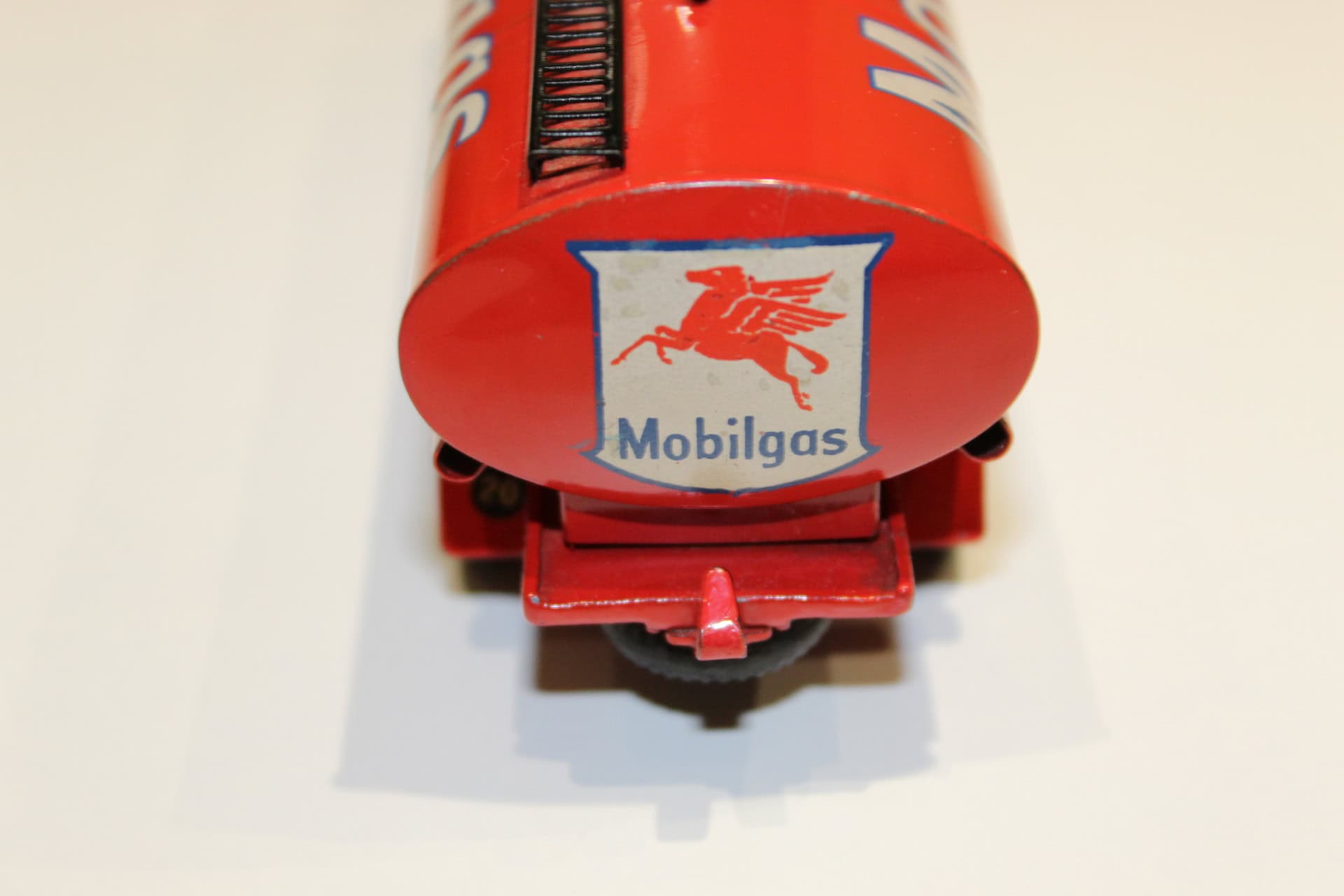 Detailed model of Dinky Toys 941 Foden Mobilgas Tanker with Mobilgas logo.