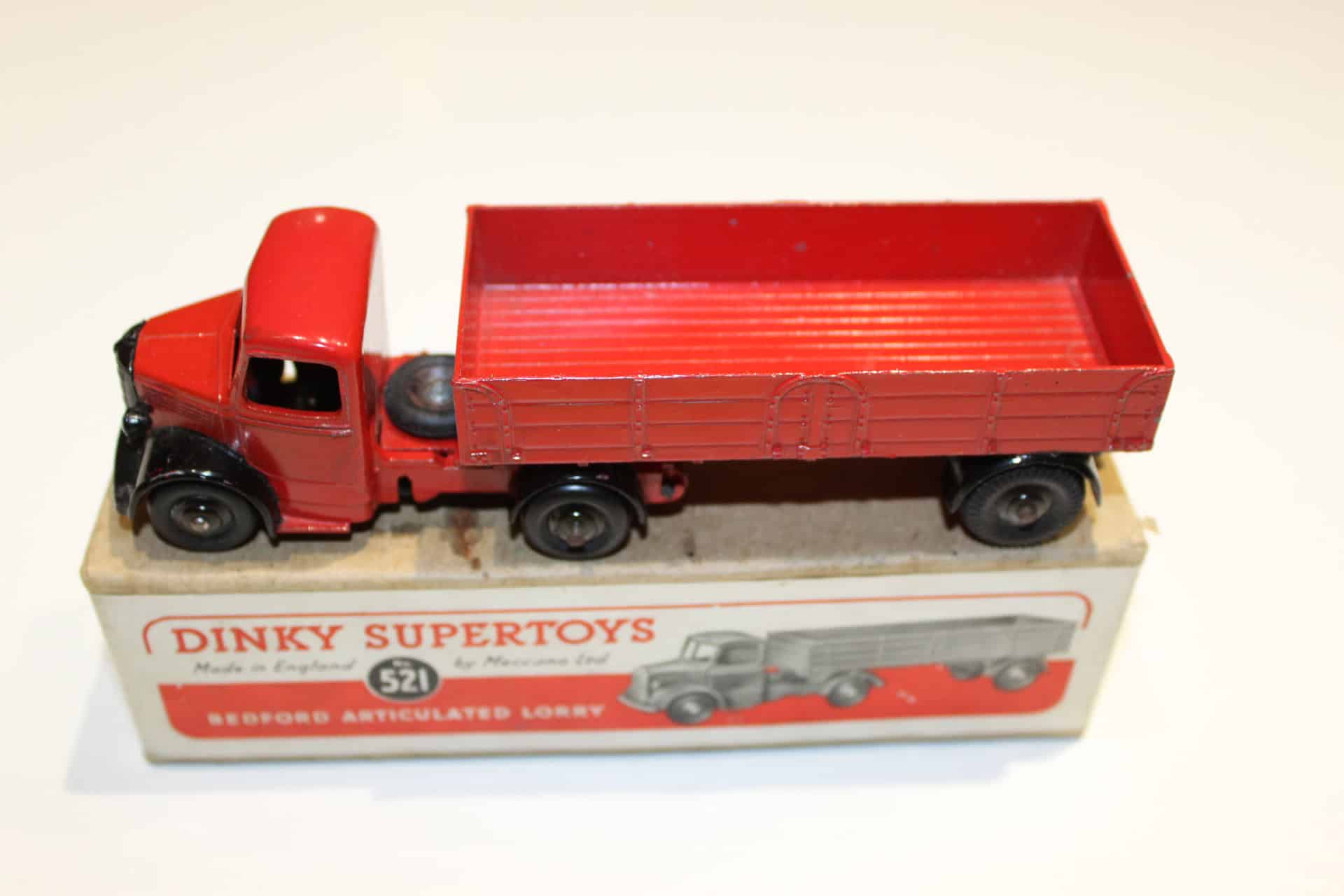 Vintage Dinky Toys Bedford articulated lorry model for collectors.