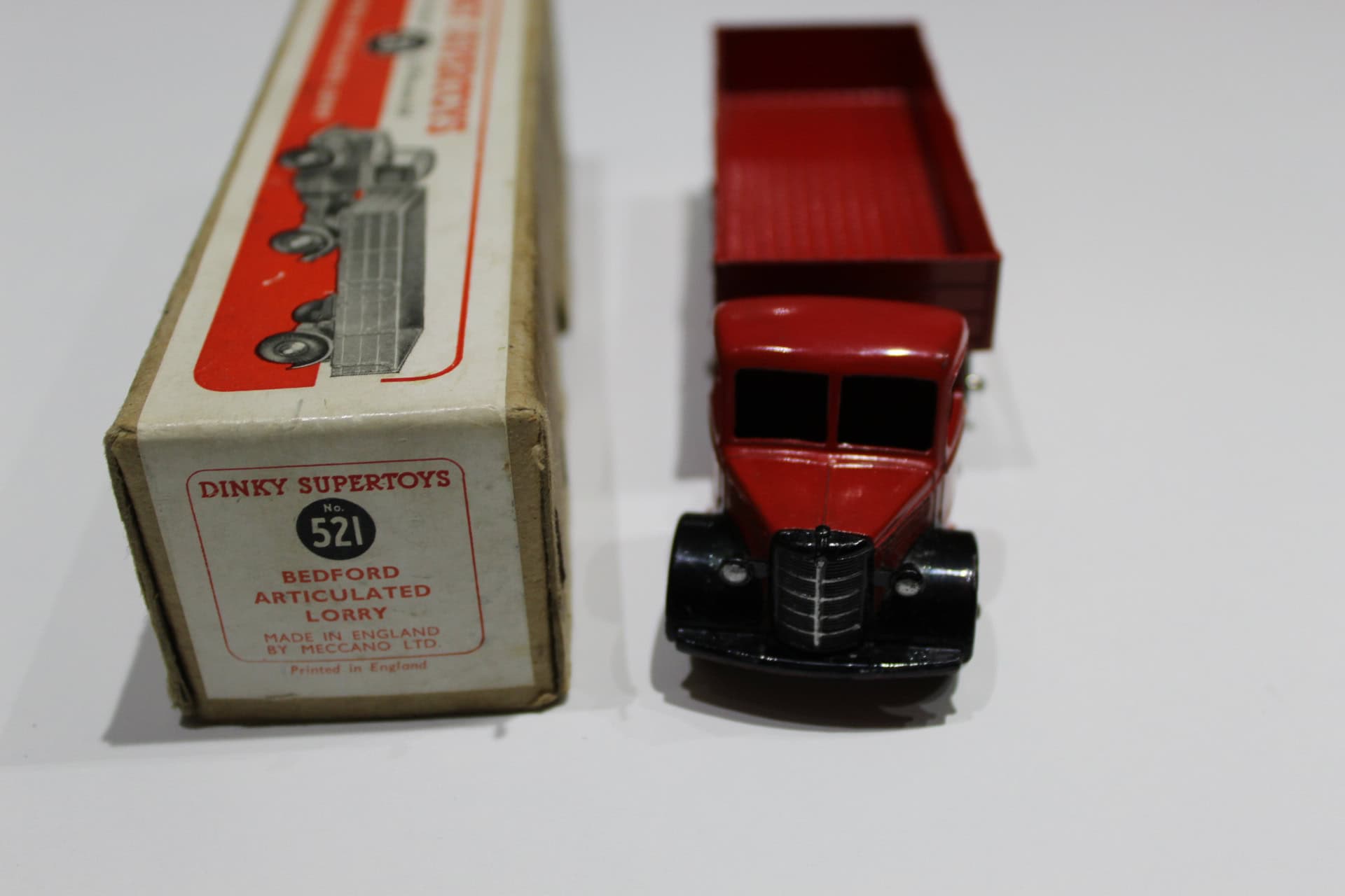 Vintage Dinky Toys Bedford articulated lorry with original box, collectible diecast model.