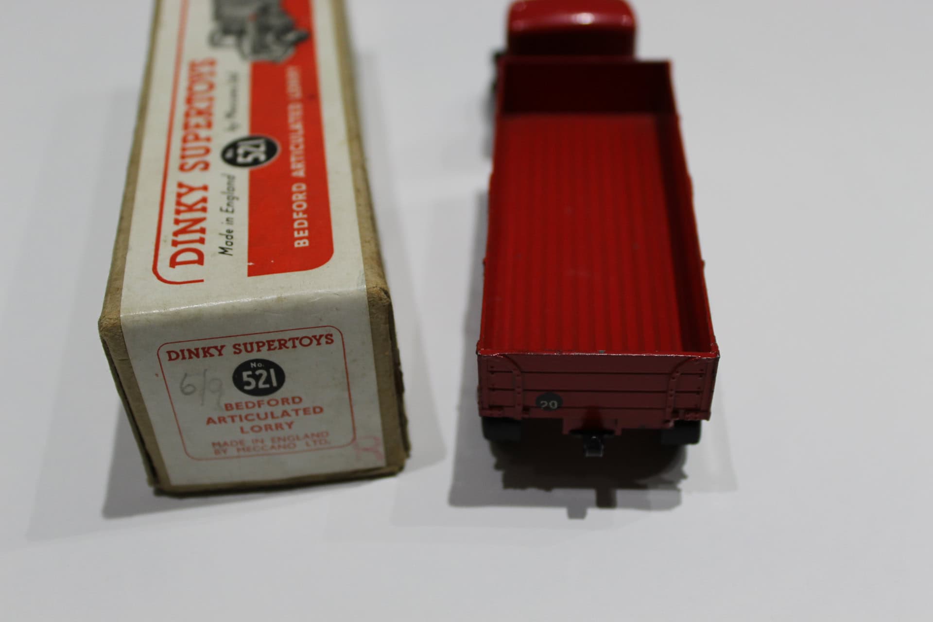 Vintage Dinky Toys 521 Bedford articulated lorry model with original box.