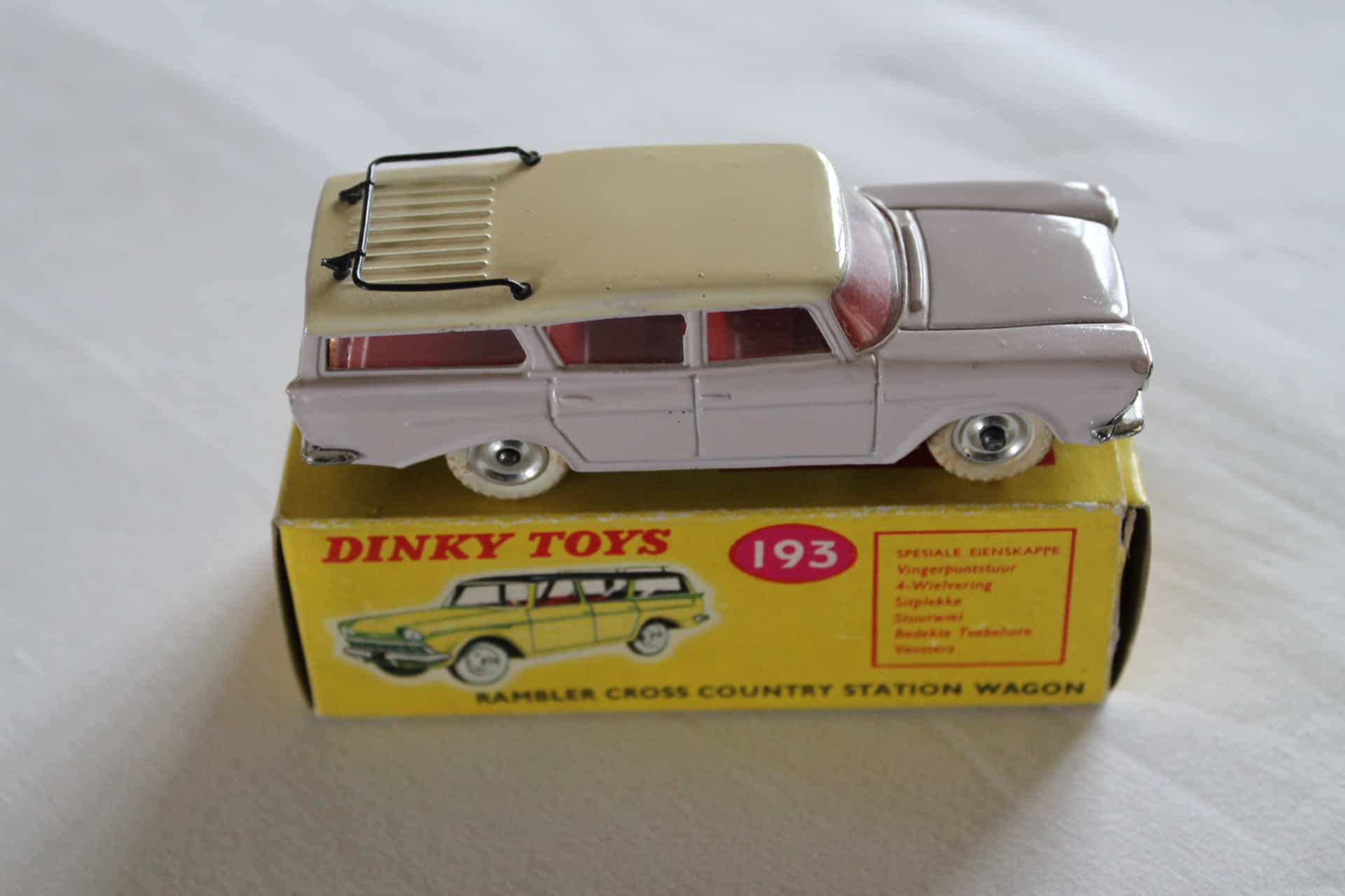 Vintage Dinky Toys 193 South African Rambler Cross Country Station Wagon model on box.