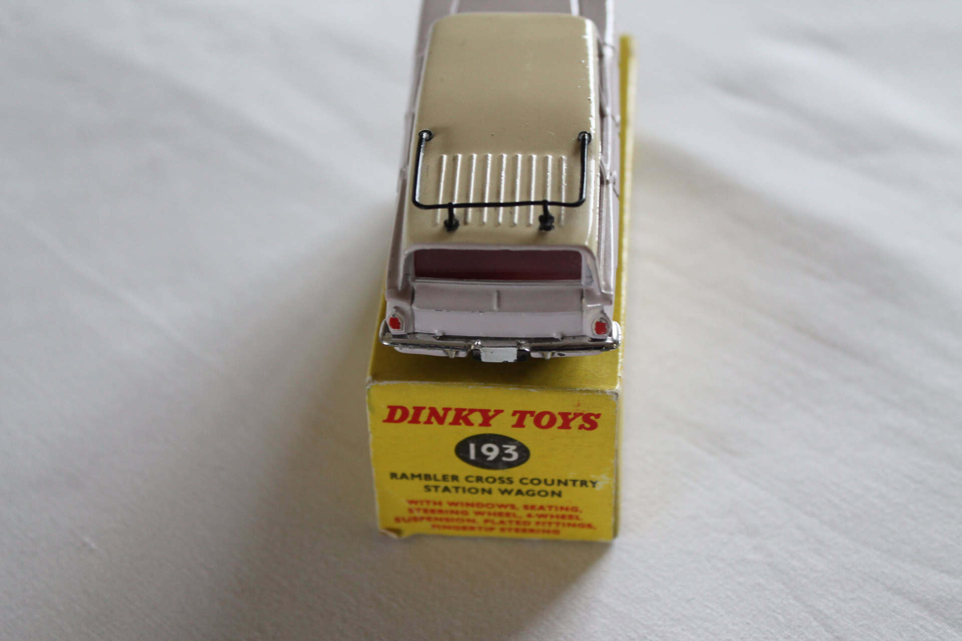 Dinky Toys 193 South African Rambler Cross Country station wagon diecast model on original box.