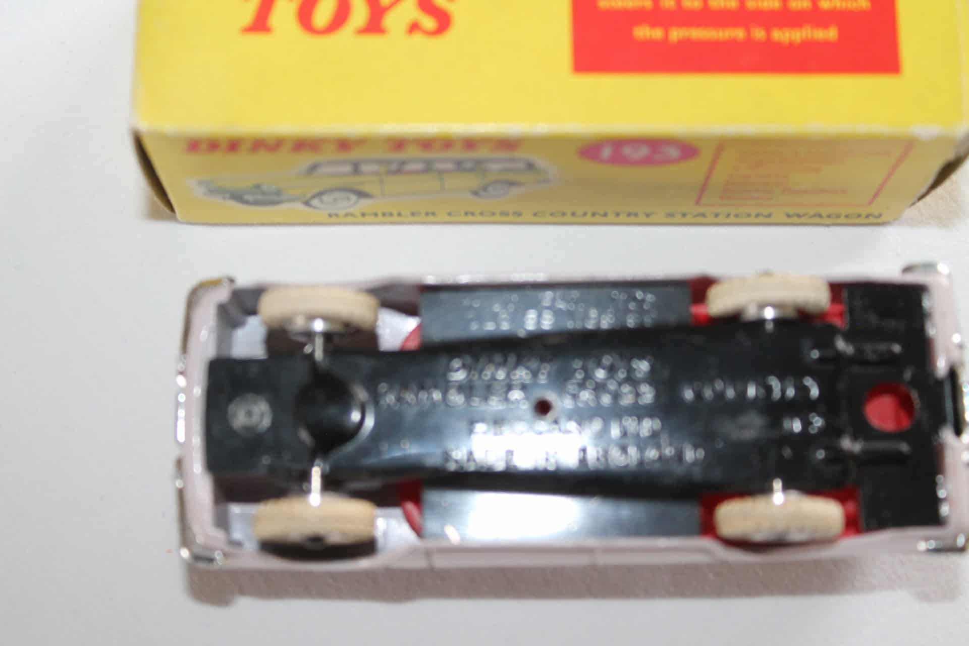 Dinky Toys 193 South African Rambler Cross Country Station Wagon model underside view.