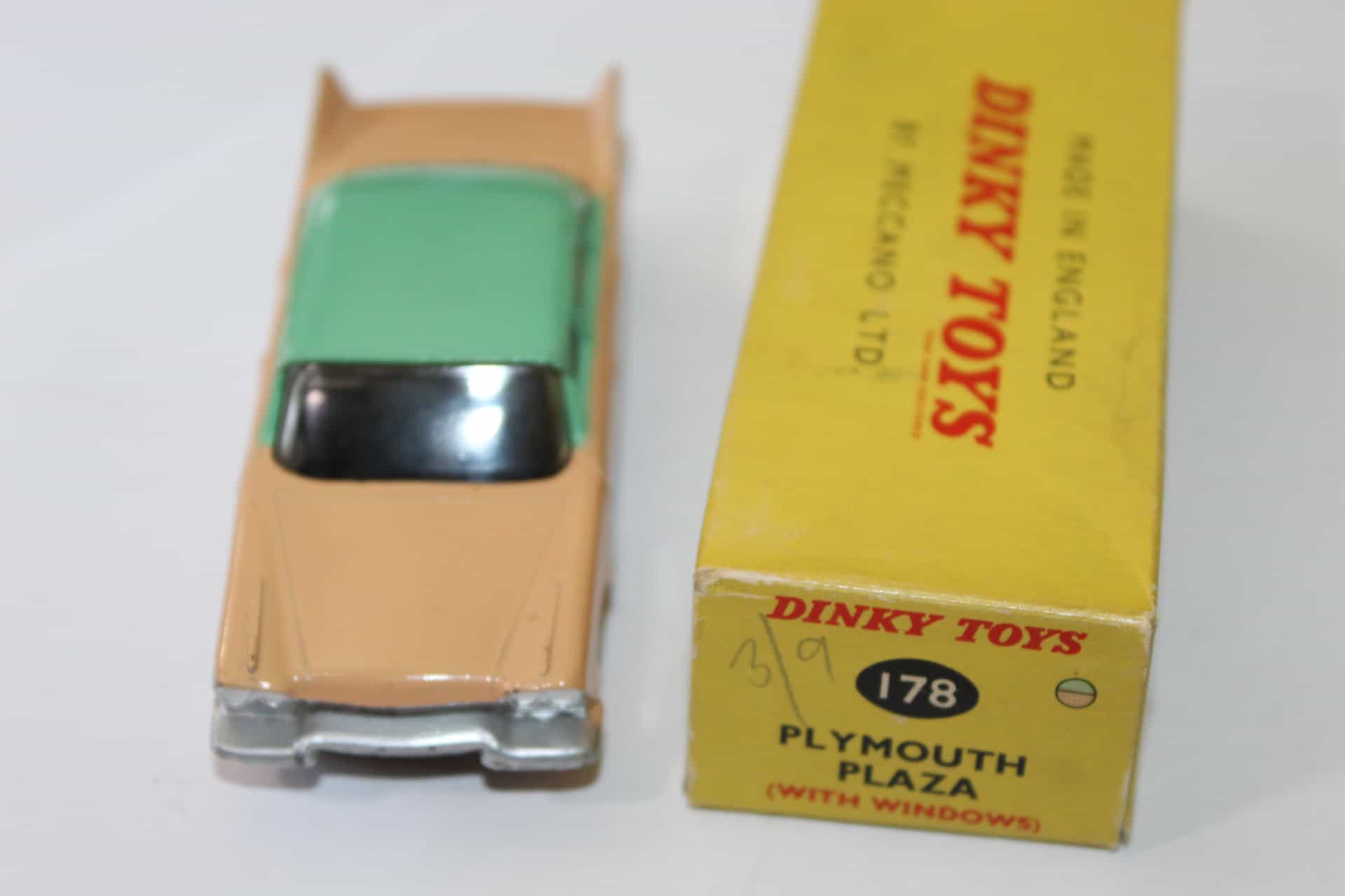 Vintage Dinky Toys 178 Plymouth Plaza diecast model with box.