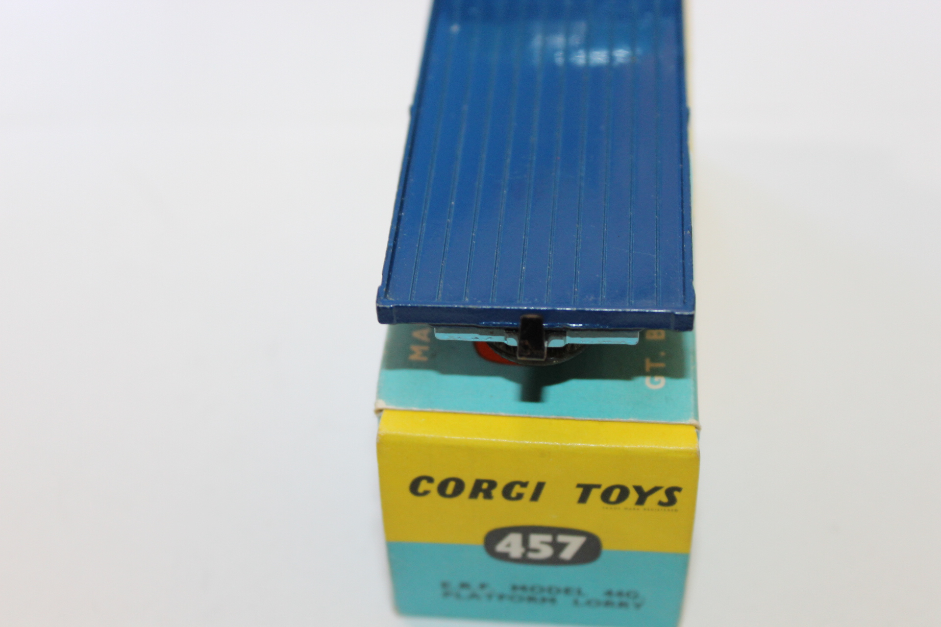 e.r.f. 44g platform lorry corgi toys 457 back