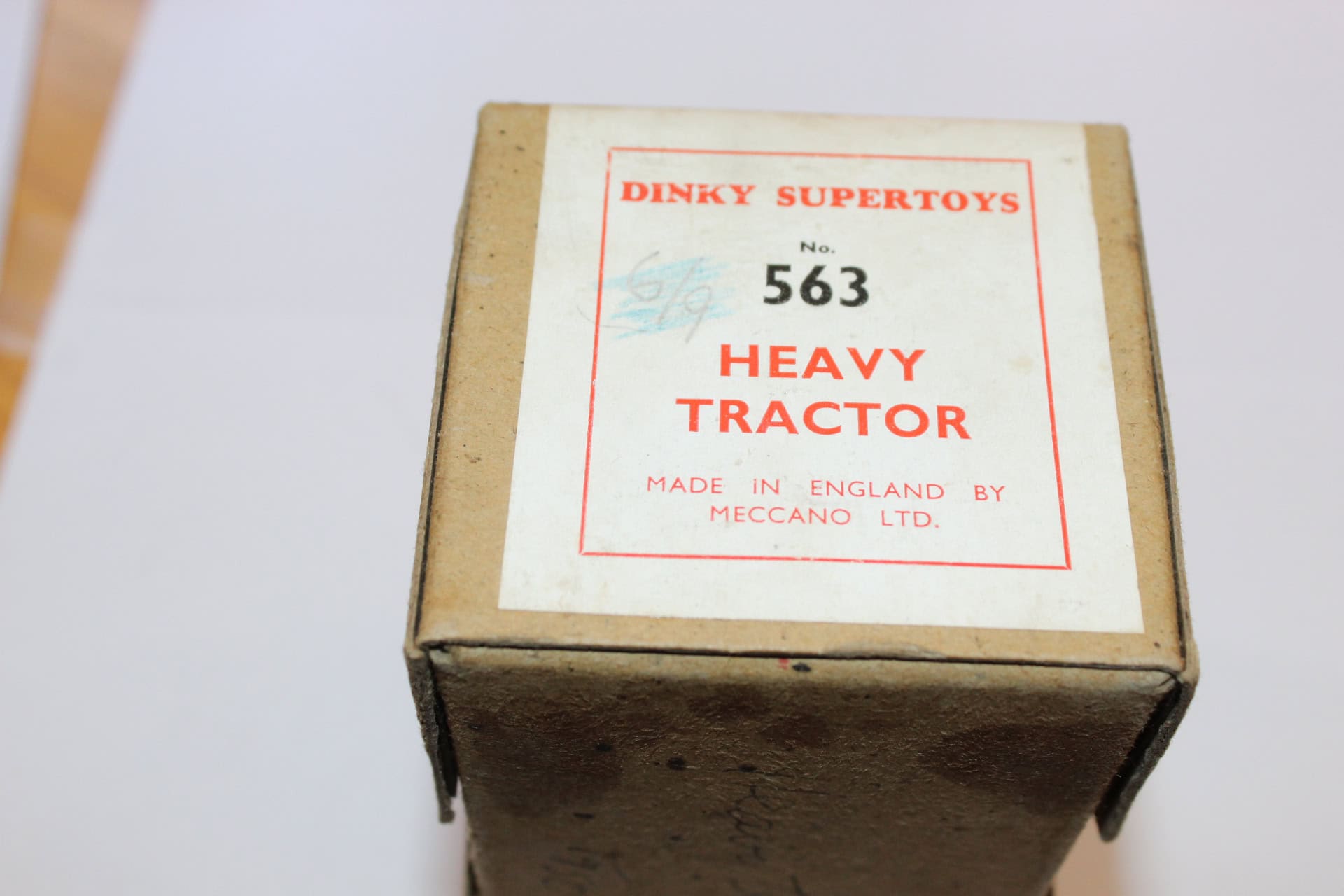 Vintage Dinky Toys 563 Heavy Tractor model in original box, collectible diecast vehicle.
