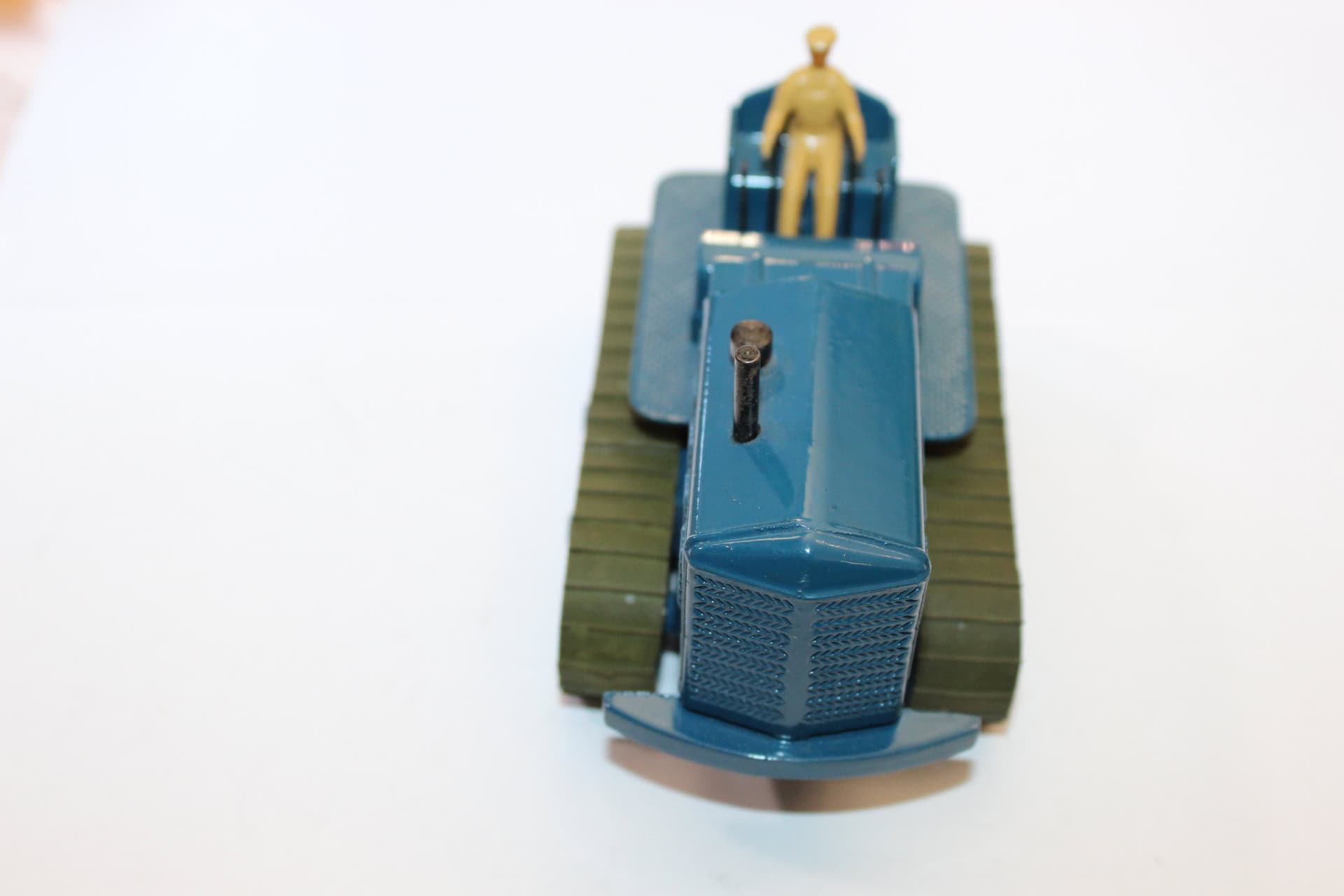 Dinky Toys 563 heavy tractor model with driver figure, vintage diecast construction vehicle.