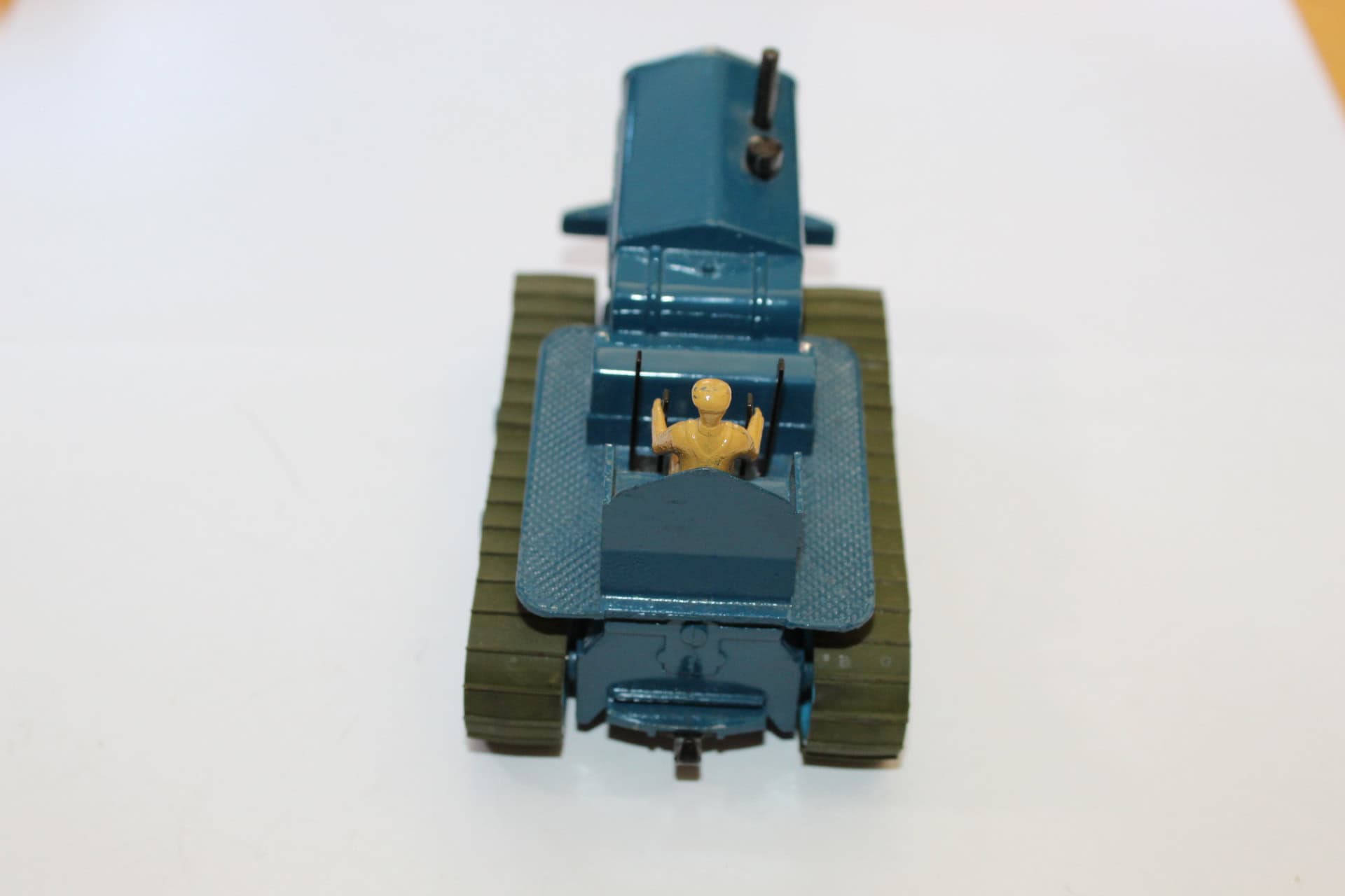 Dinky Toys 563 heavy tractor model with driver figure, vintage diecast construction vehicle.