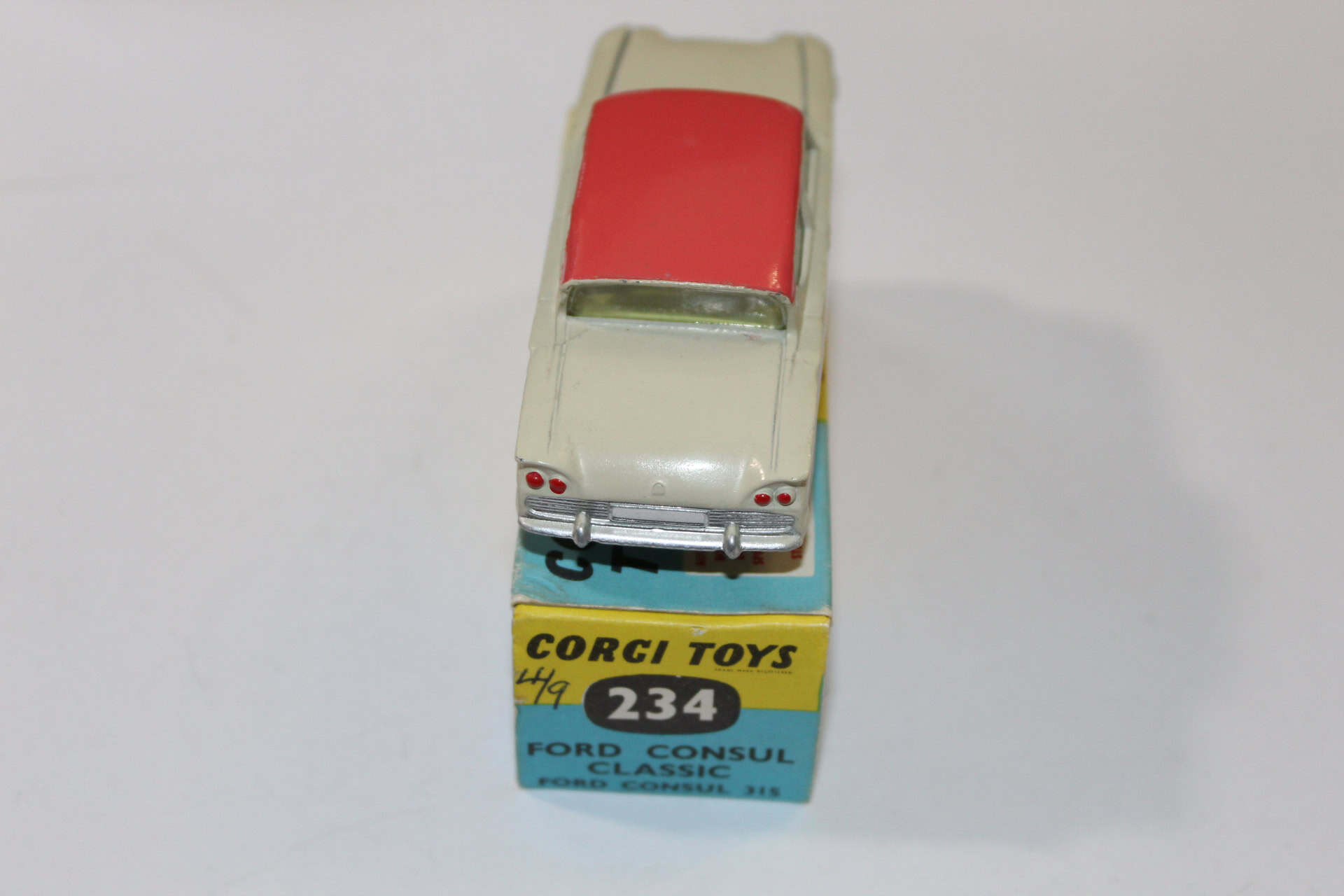 Vintage Corgi Toys 234 Ford Consul Classic diecast model car for collectors.