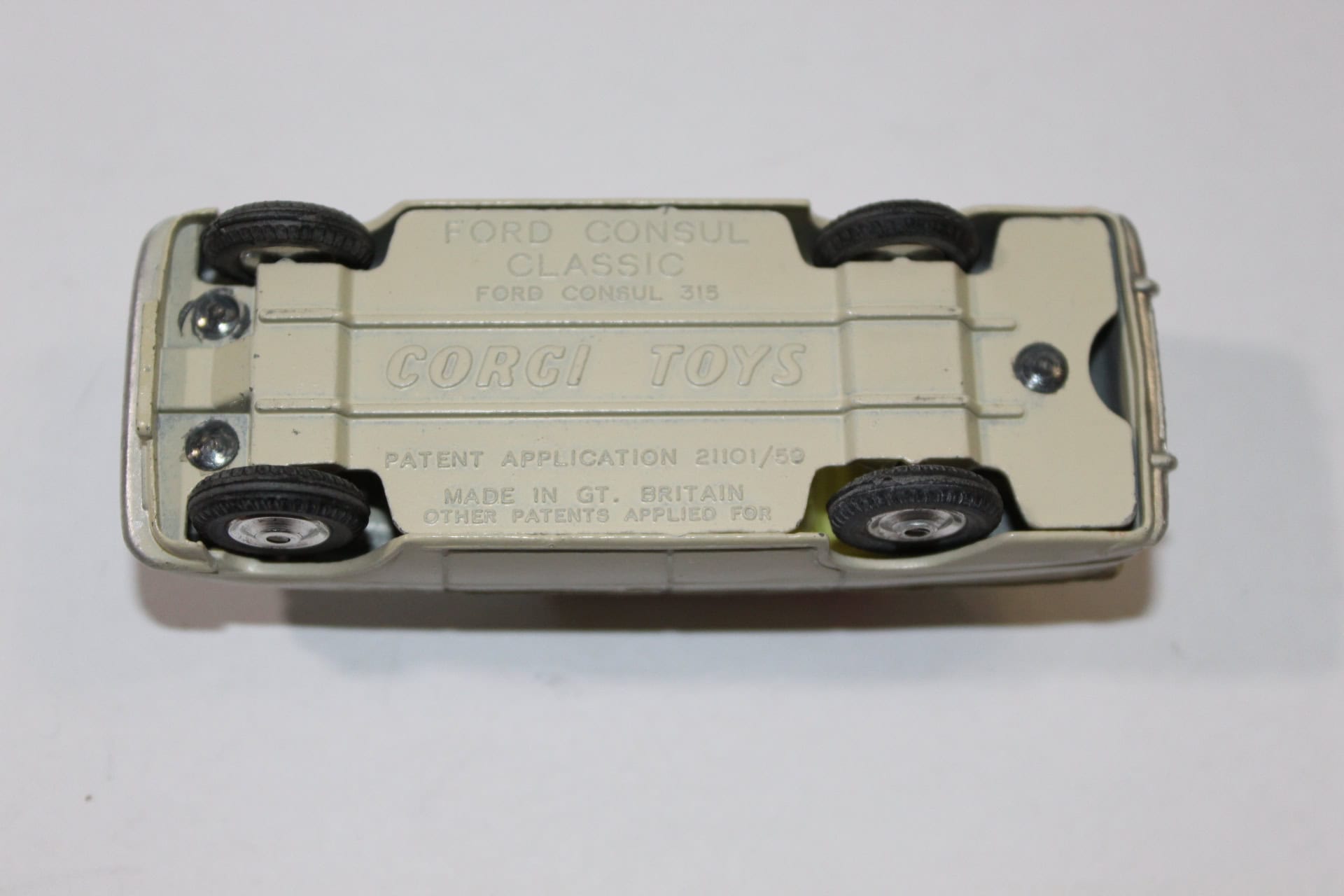 Vintage Corgi Toys 234 Ford Consul Classic diecast model car, detailed miniature collectible.