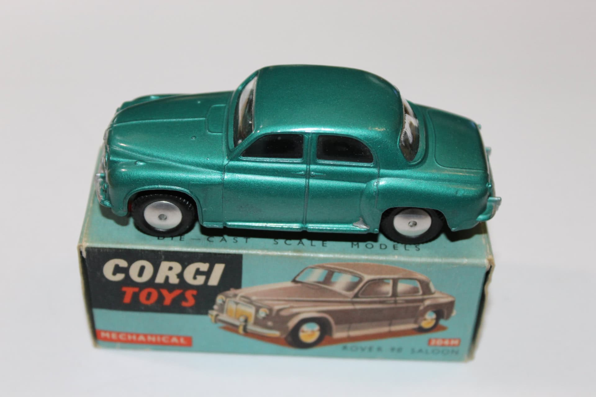 Vintage Corgi Rover 90 Saloon diecast model for collectors.