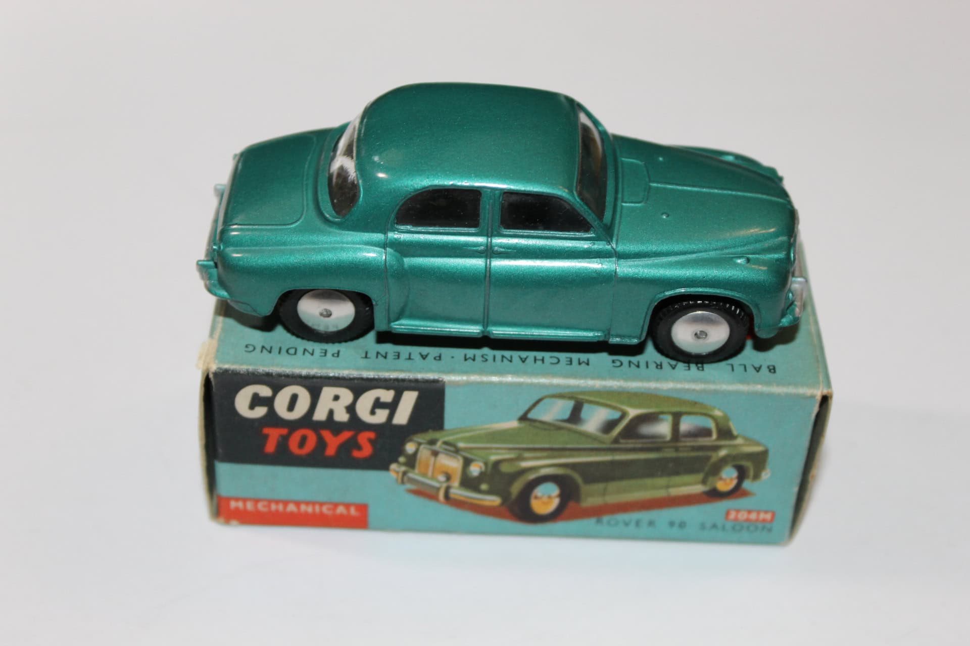 Vintage Corgi Toys Rover 90 Saloon diecast model on original box.