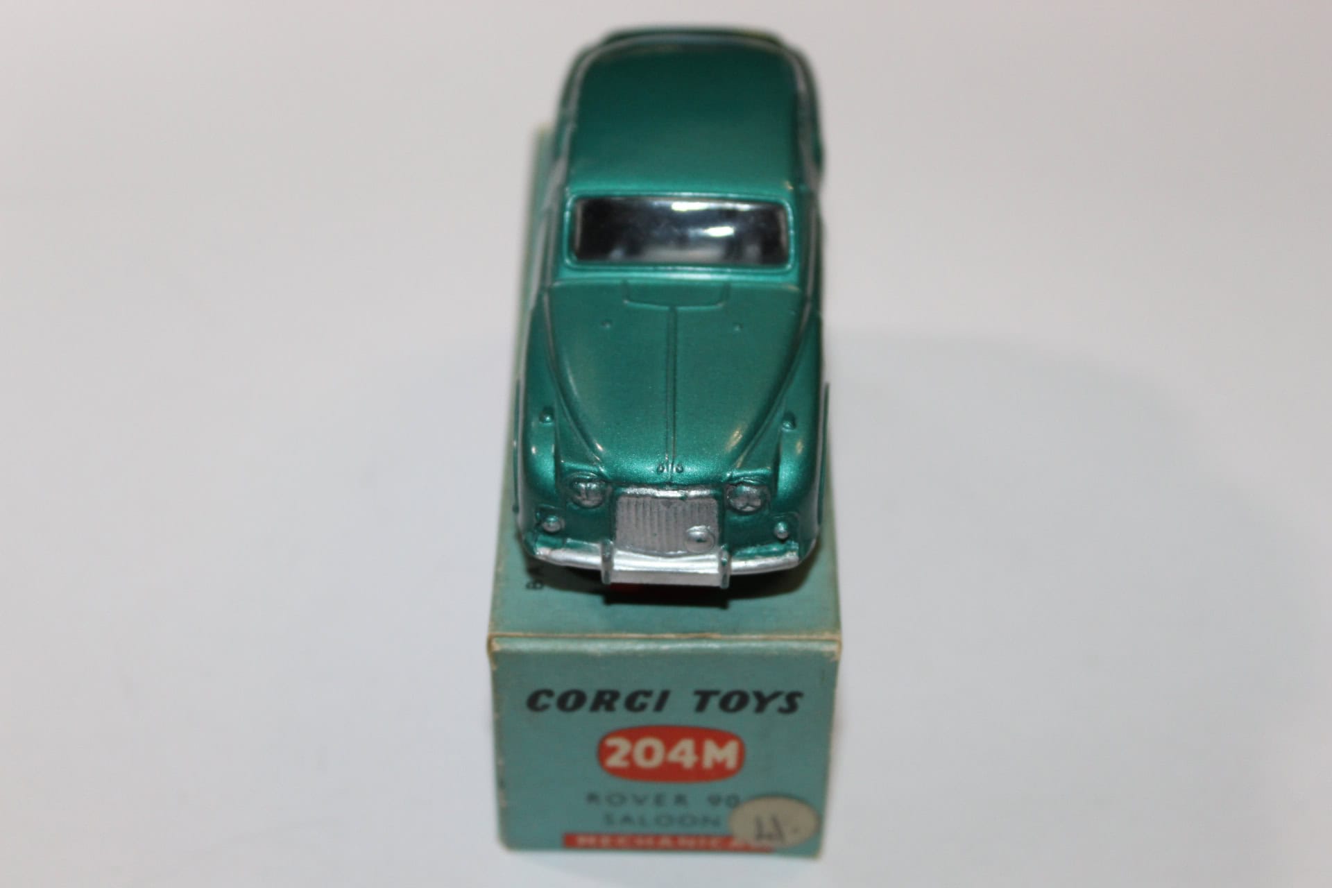 Vintage Corgi Toys 204M Rover 90 Saloon model on original box.