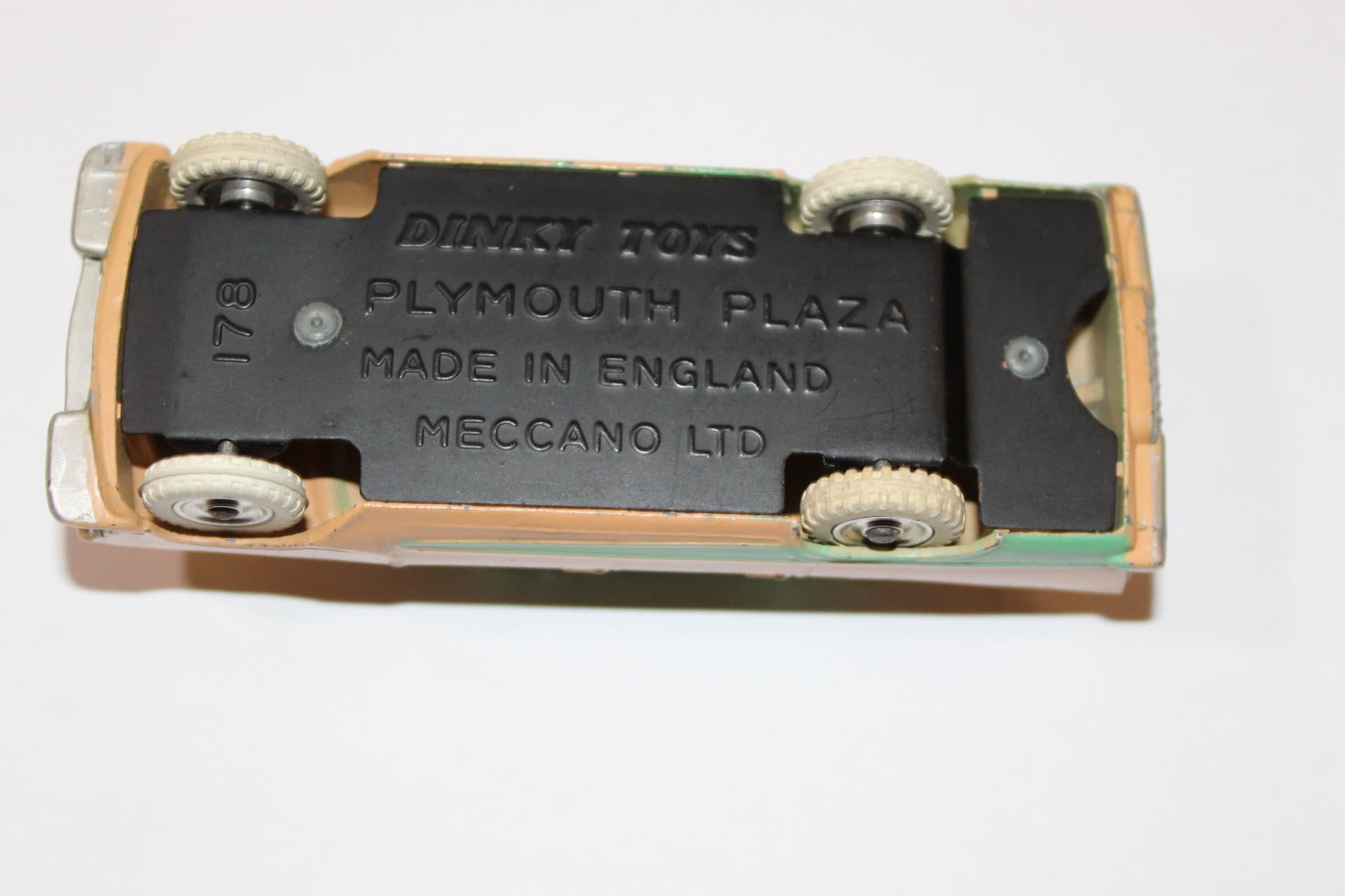 Vintage Dinky Toys 178 Plymouth Plaza diecast model car, detailed miniature collectible.