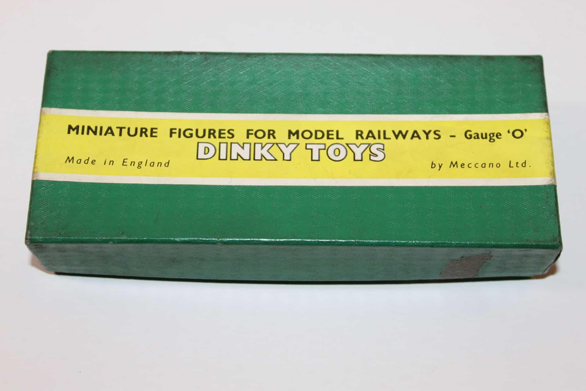 Vintage Dinky Toys model railway passengers in original box for collectors.