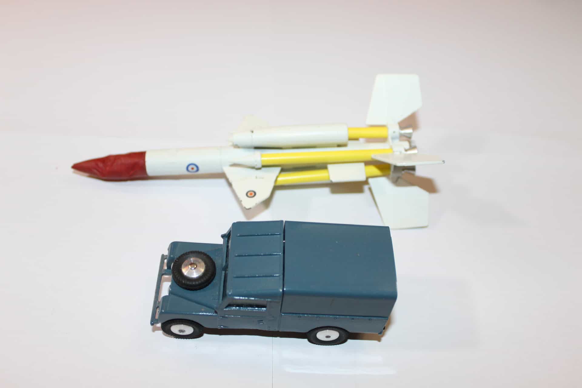 Detailed model of Corgi Toys Bristol 'Bloodhound' missile and vehicle.