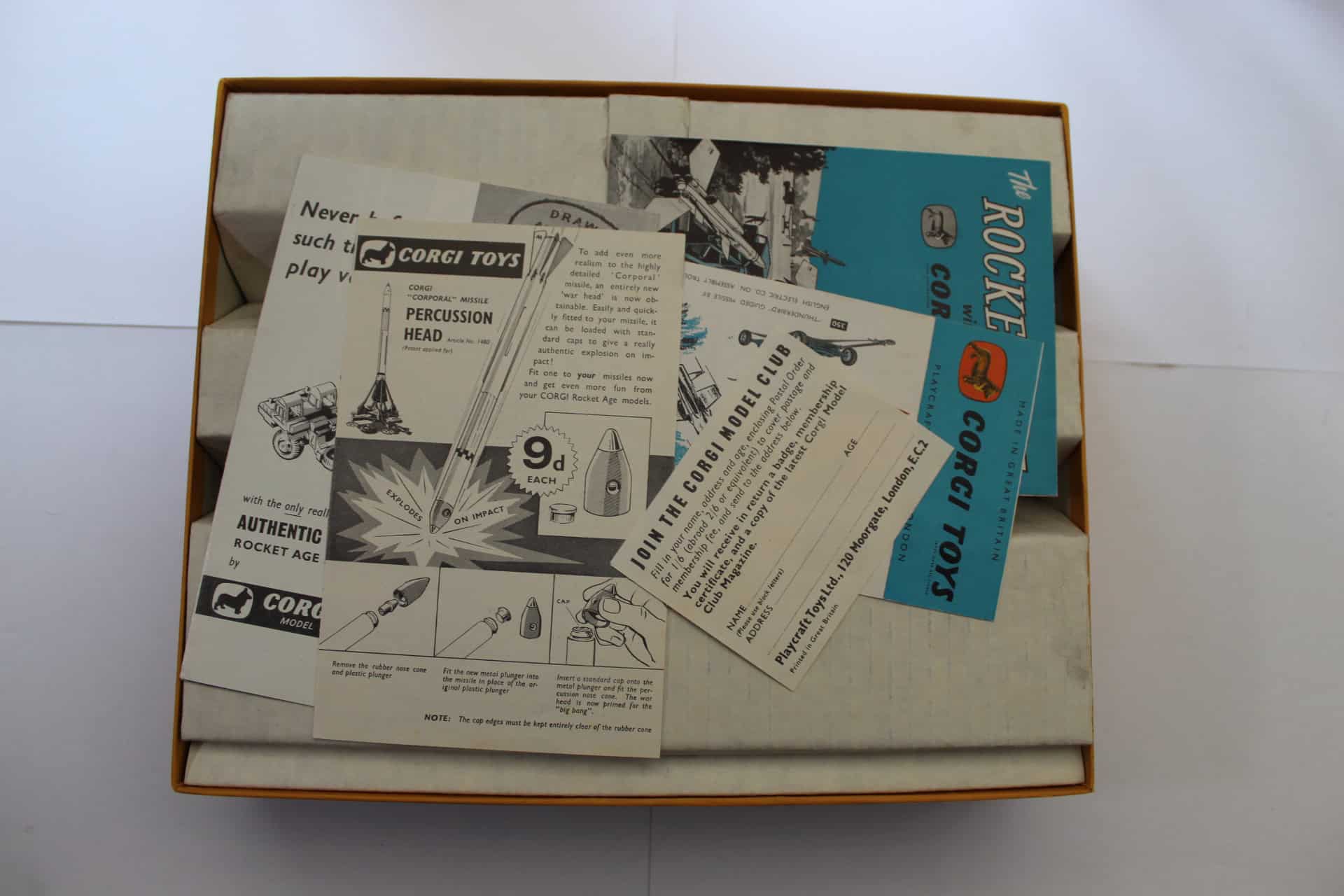 Vintage Corgi Toys Bristol 'Bloodhound' missile gift set in original box.