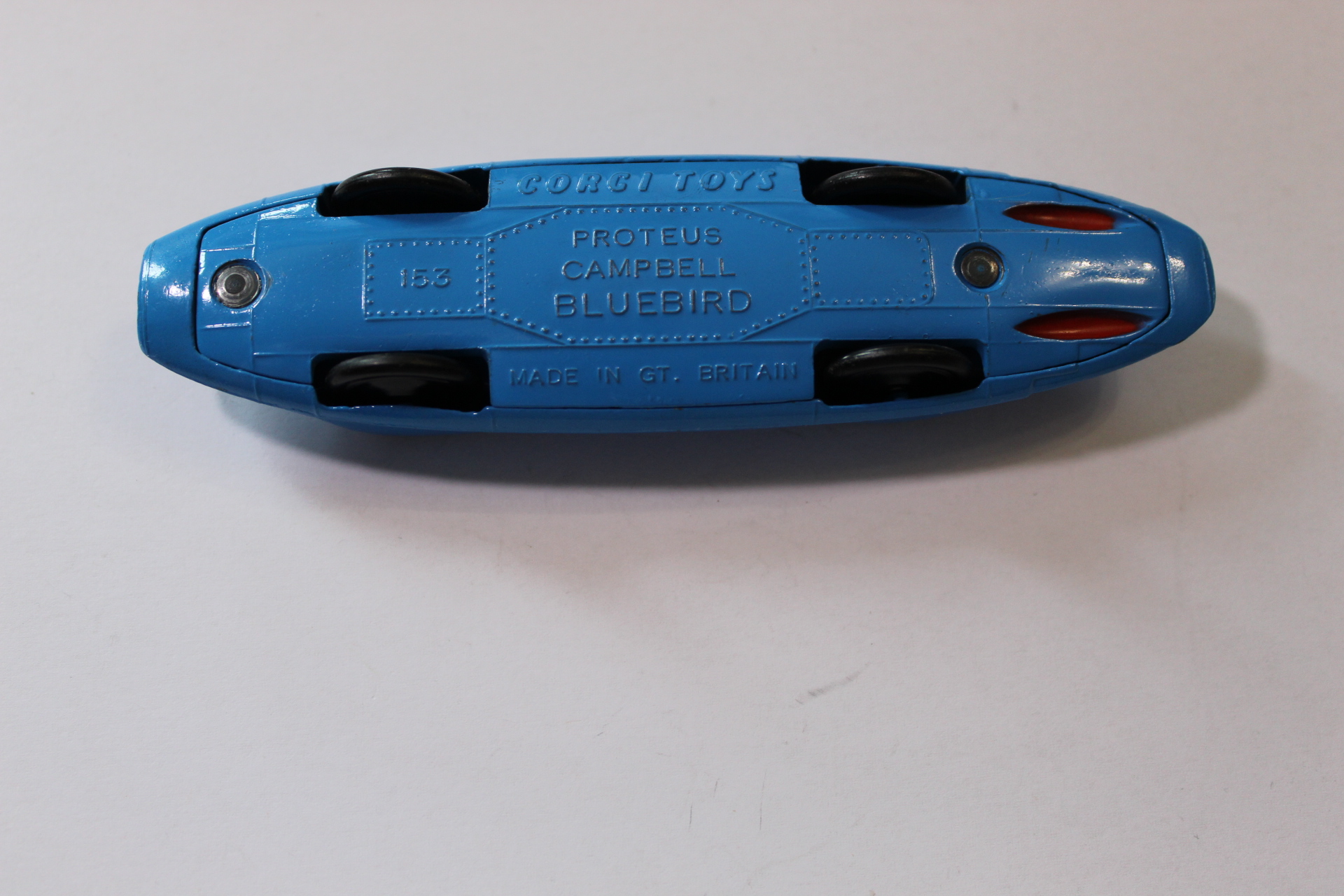 proteus campbell bluebird record car corgi toys 153 base