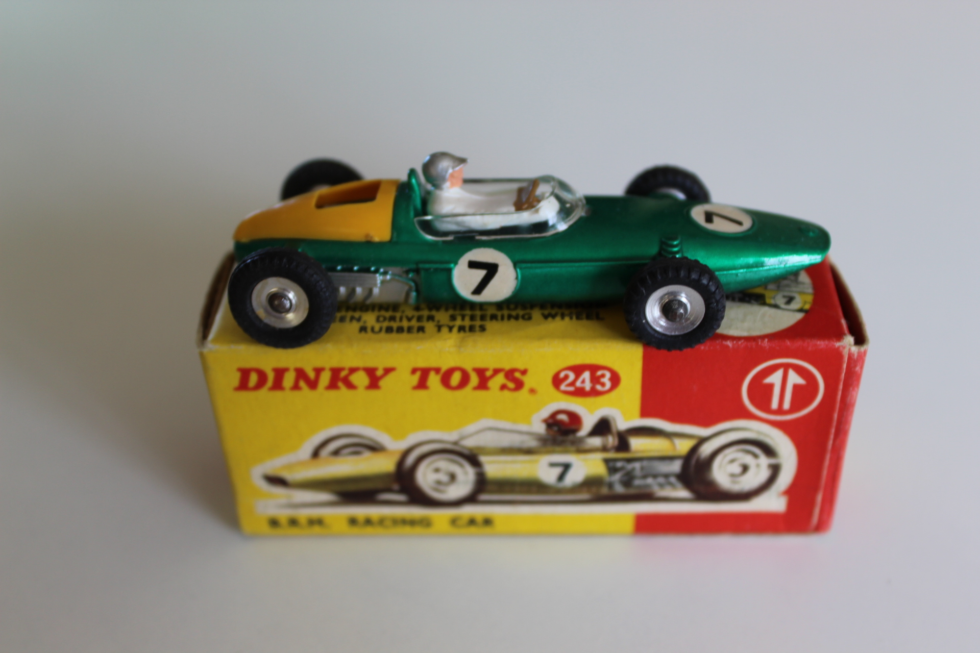 b.r.m. racing car dinky toys 243 side