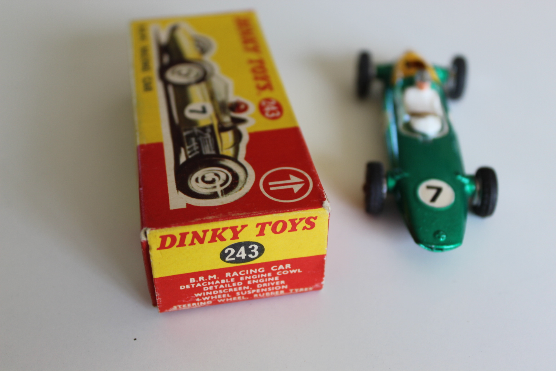 b.r.m. racing car dinky toys 243 front