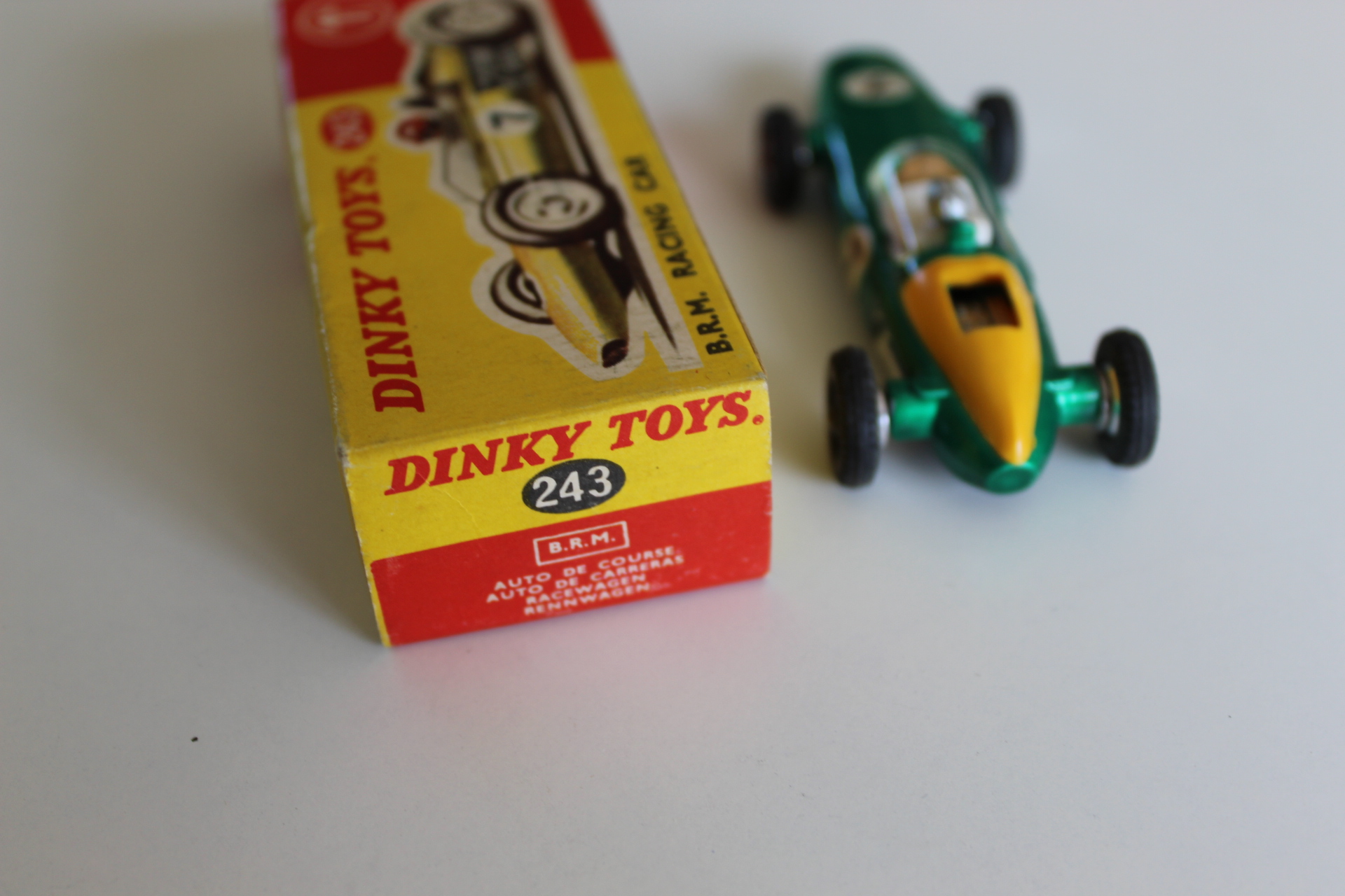 b.r.m. racing car dinky toys 243 back
