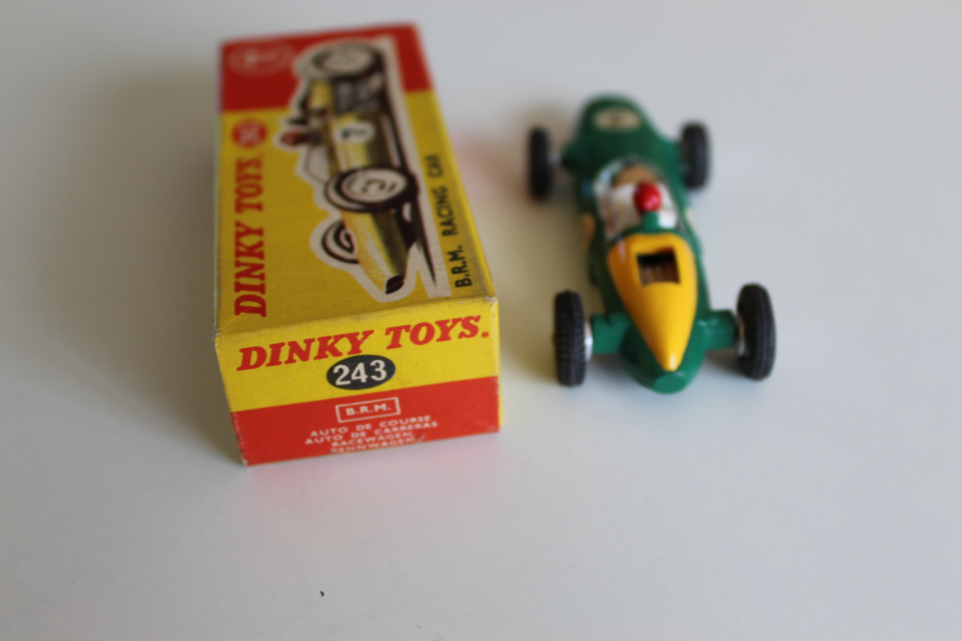 b.r.m. racing car dinky toys 243 back