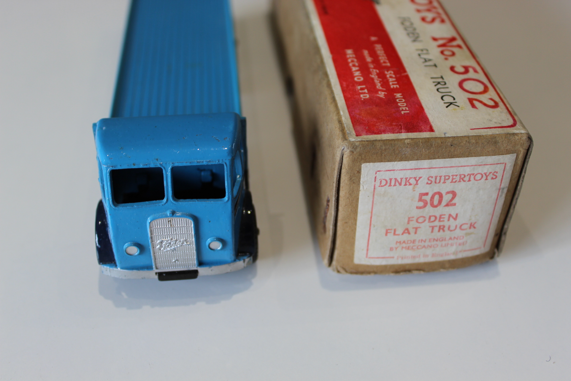 1st cab foden flatbed blue dinky toys 902 front