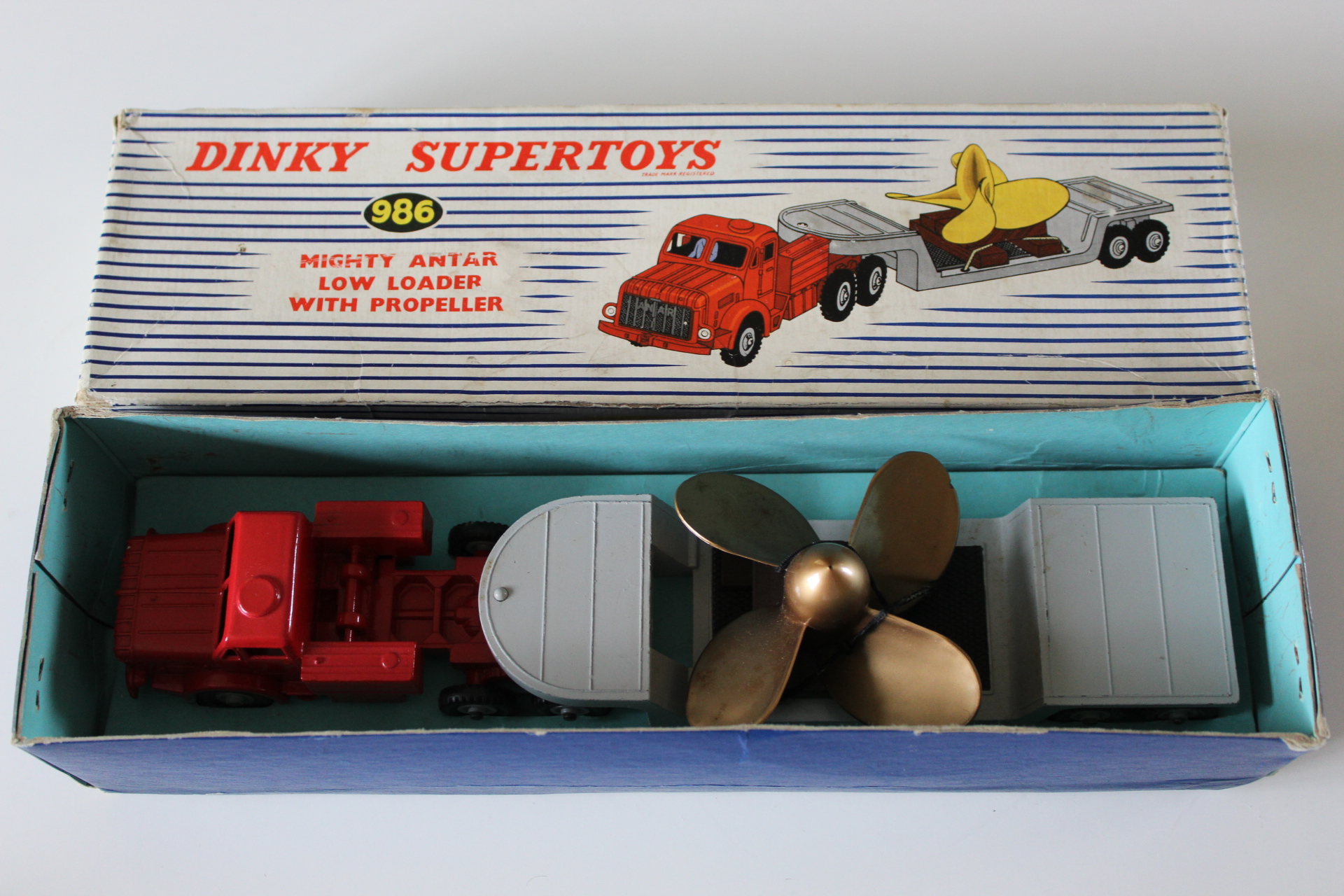 mighty antar low loader with propeller dinky toys 986
