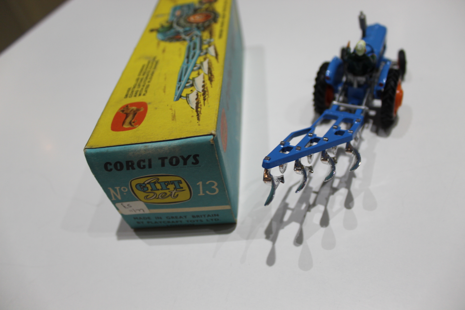 fordson power major tractor and four furrow plough corgi gift set 13 back