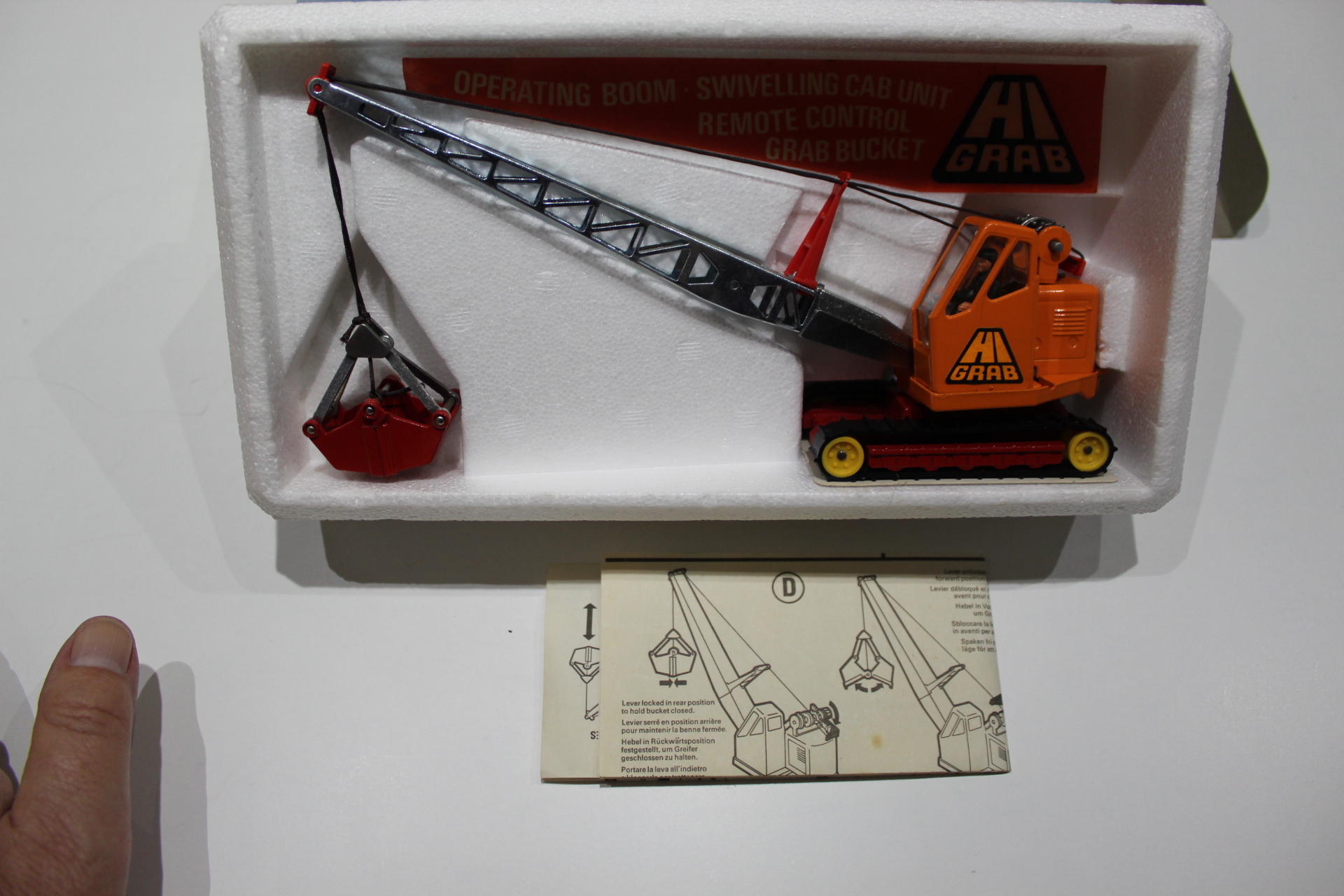 priestman boom crane with jib. corgi toys 1153 open box